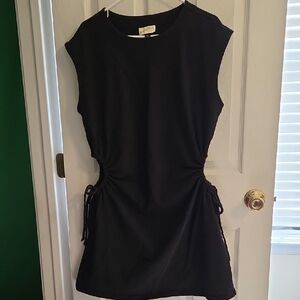 Universal Thread Black Dress With Hip Cutouts/Ties